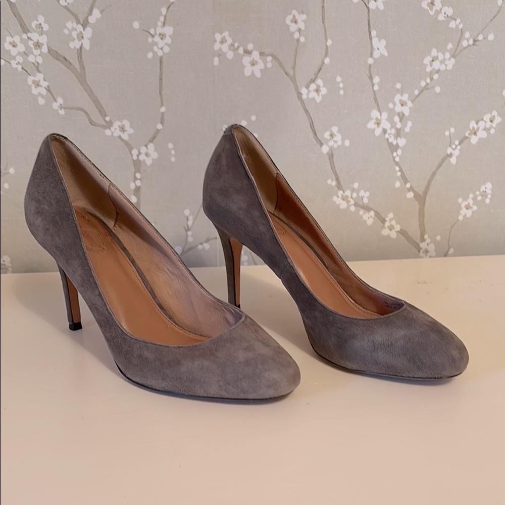 Corso Como Gray Suede Heels Timeless Elegance